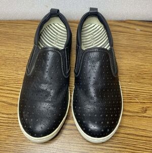 Taos Footwear Court Shell black Leather Slip on Sneakers Shoes Womens 7 M